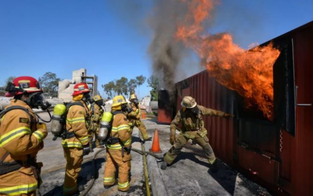 container fire