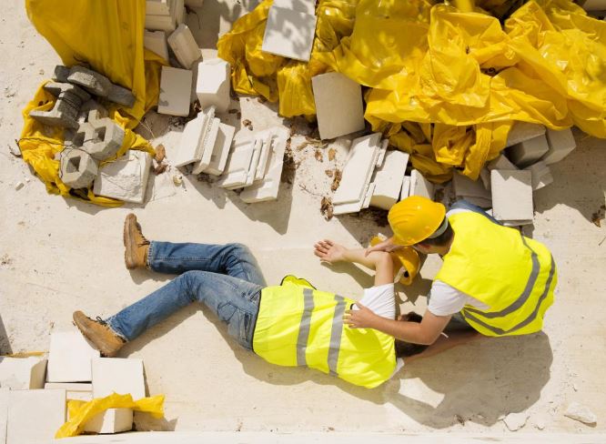 construction site worker hit by a falling object