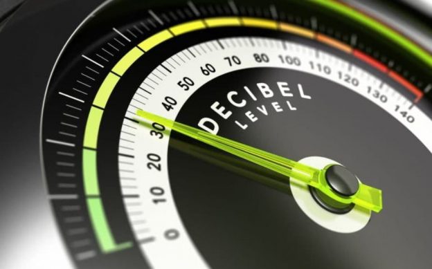 noise being measured on a meter in decibels