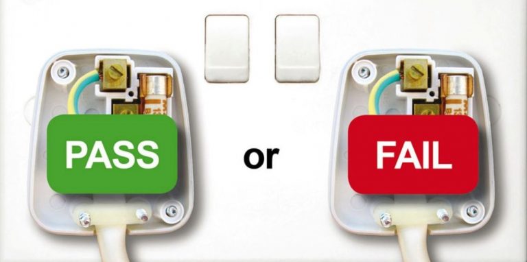 pass or fail electrical plugs being tested for conformity